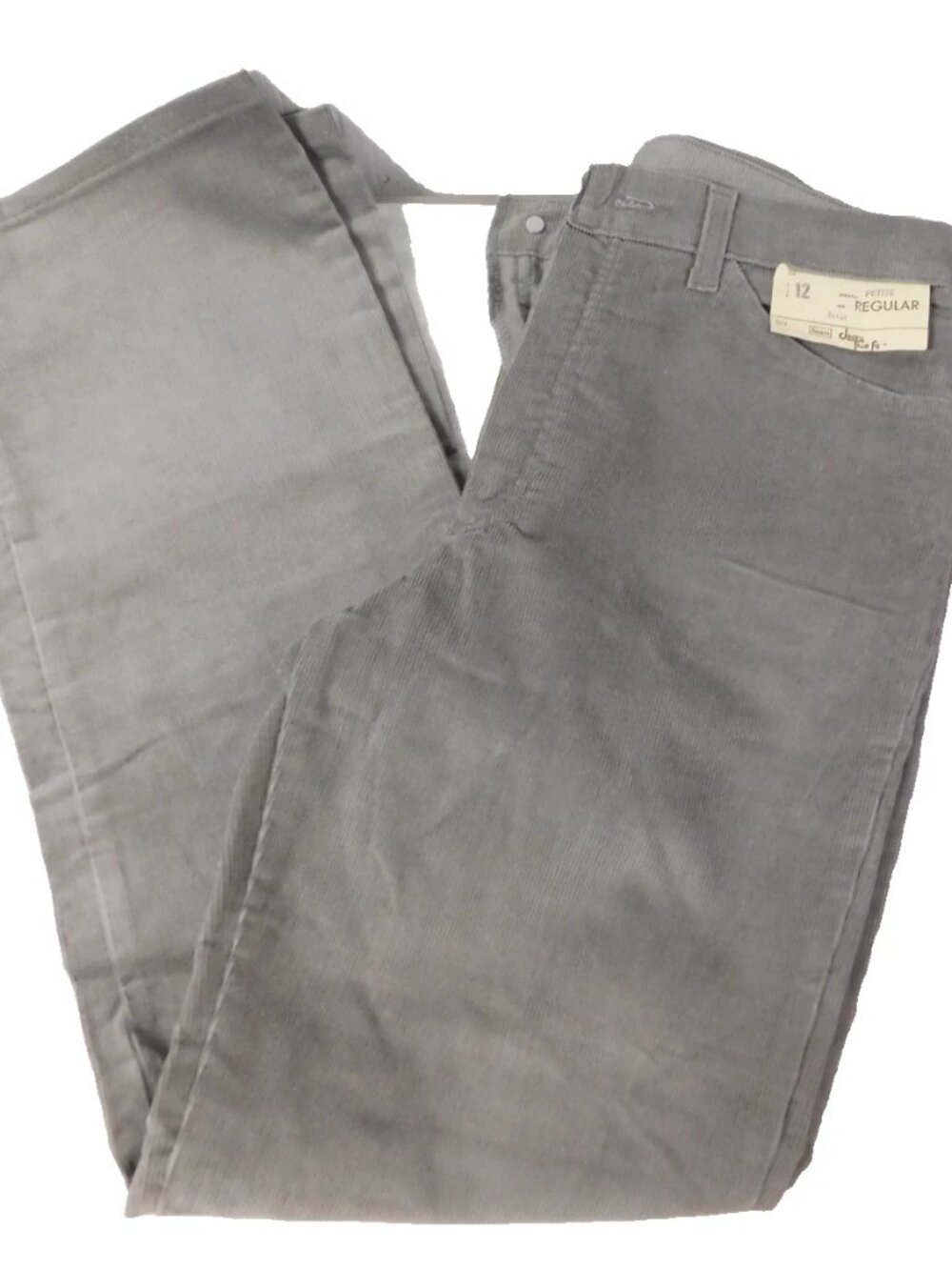 Classic VTG Sears “Jeans That Fit” Gray Corduroy Pants Petite Regular